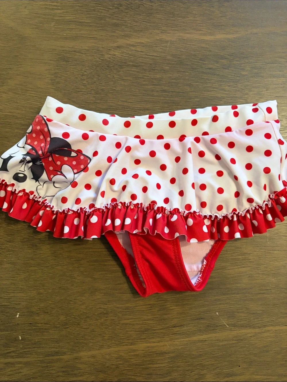 Minnie Mouse Polka Dot Red and White Two-Piece Swim Bikini Size 5/6